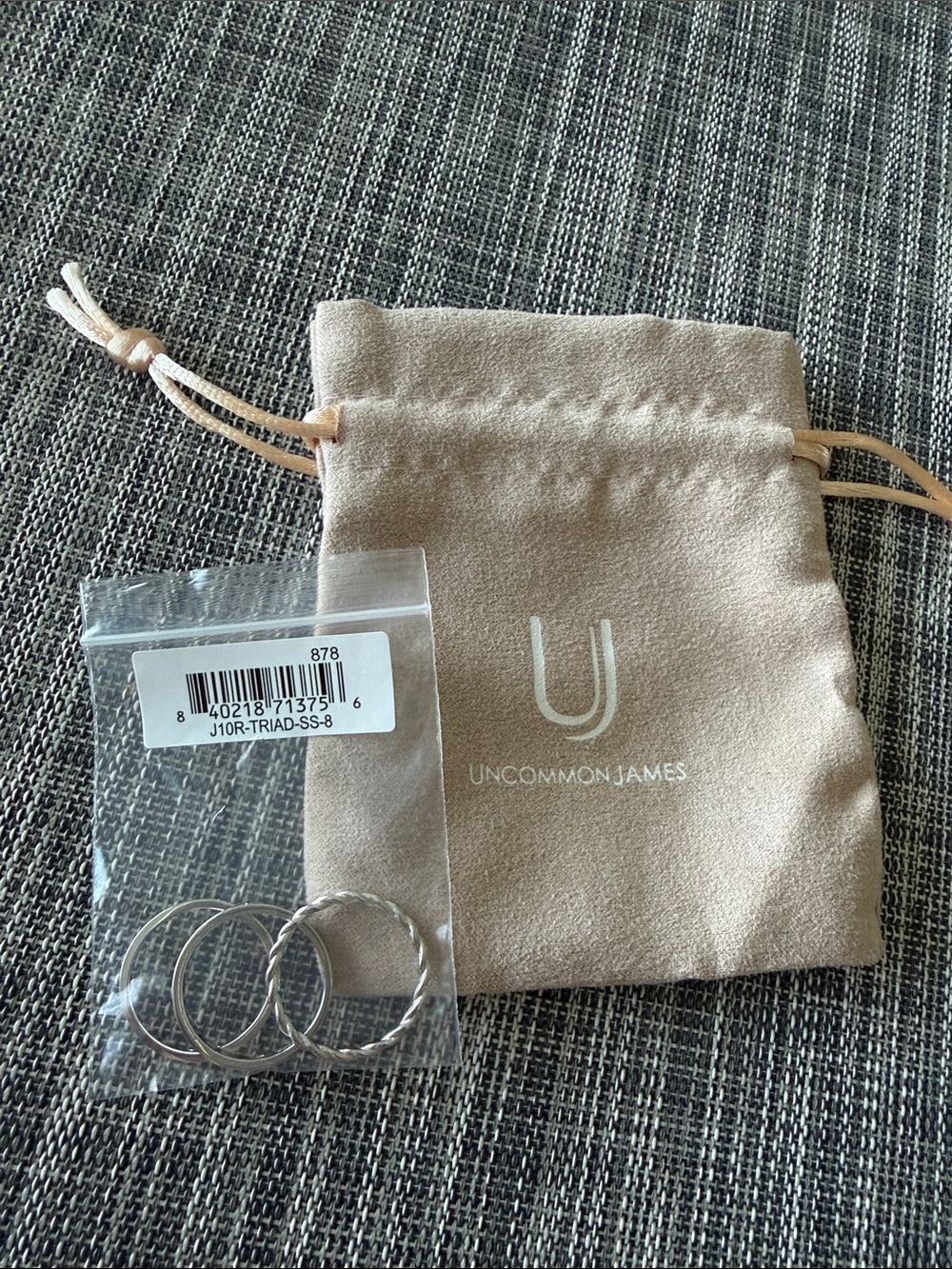 Uncommon James sterling silver triad ring (3 pieces) size 8 new in package!